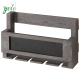 Wholesale High Quality Rustic Grey Wood Wall Mounted Wine Glass Bottle Rack With Chalkboard