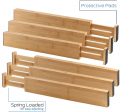 Kitchen Bamboo Utensil And Cutlery Drawer Organizer With 6 Bamboo Kitchen Drawer Dividers