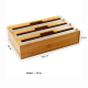 Wood Aluminum Saran Pallet Stretch Cling 3 In 1 Kitchen Foil And Plastic Bamboo Wrap Dispenser Organizer With Cutter Labels