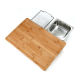 Bamboo Chopping Cutting Board with Tray MOSO Cutting Boards with 2 Drawers for Kitchen