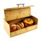 Natural Bamboo Bread Box Food Storage Bin for Kitchen without Drawer