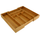 Bamboo Expandable Cutlery Tray -Silverware & Drawer Organizer-8 Compartment