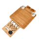 Bamboo Cheese Board with Cutlery Set Wood Charcuterie Platter and Serving Meat Board with Slide-Out Drawer