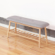 High Quality Leisure Lounge Chair Bamboo Fabric Bench Shoe Rack With Cushion