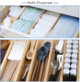 Kitchen Bamboo Utensil And Cutlery Drawer Organizer With 6 Bamboo Kitchen Drawer Dividers