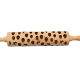 Walnut Emboos Dough Ravioli Fondant Wood Kids Embossed Wooden Rolling Pin Baking With Removable Rings