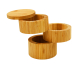 Round Triple Kitchen Bamboo Salt Storage Box with Magnetic Lid