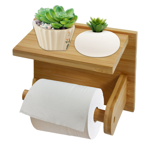 YOULIKE Bamboo Wood Kitchen Hand Tissue Rack Bathroom Toilet Paper Roll Holder Wall Mount Storage Shelf  2022 New