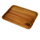 Hot Sale Acacia Wood Rectangle Food Breakfast Serving Tray Silver Platesfor Coffee and Tea