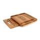 Natural Wood Charcuterie Bamboo Cheese Board With Knife Set, Cutlery and Accessories