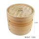 10 inch 2 Tier Bamboo Steamer Basket Food Steamer Pot with Chopsticks Plate for Rice,Dumpling,Dim Sum,Seafood,Noodle