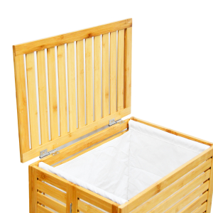 High quality custom storage wood laundry hamper Bamboo with handle and bag