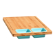 Youlike Bamboo Cutting Board with Collapsible Silicone Food Storage Containers;Foldable Chopping Boards over Sink