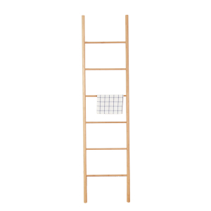 Decorative Bamboo 6-Rung Blanket Wood Ladder Hotel Towel Rack For Home And Bathroom