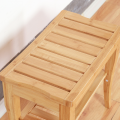 Good Quality Bathroom Corner Organizer Wooden Chair Seat Bamboo Shower Bench with Storage Shelf