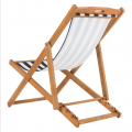 Hot Sale Adjustable Height Foldable Wooden Outdoor Lounge Sling Beach Deck Chair with Soft Comfortable Pillow