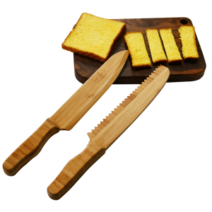 Youlike Bamboo Bread Knives Set Bamboo Bread Slicer with Knife Kitchen Knife Set with Wooden Block