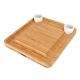 Bamboo Cheese Board with Cutlery Set Wood Charcuterie Platter and Serving Meat Board with Slide-Out Drawer