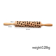 Walnut Emboos Dough Ravioli Fondant Wood Kids Embossed Wooden Rolling Pin Baking With Removable Rings