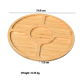 Divided High Quality Bamboo Acacia Wood Wedding Party Round Food Dish 5 Compartments Dinner Plate 25cm