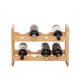 Wine Rack Free Standing 8 Bottle Holder 2 Tier Bamboo Countertop Cabinet Bottle Storage Shelf for Kitchen,Bar, Pantry