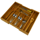 Bamboo Expandable Cutlery Tray -Silverware & Drawer Organizer-8 Compartment