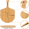 Custom Size Long Handle Natural Efon Bamboo Wooden Pizza Peel Paddle Board 12 inch Set Kit With Cutter