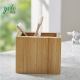 Eco-friendly Bamboo 5 Piece Bath & Vanity Set, Waste Bin, Soap/Lotion Dispenser, Cotton Box, Hand Towel Tray, Toothbrush H