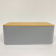 Bamboo Custom Bread Bin Home Food Containers Vintage Kitchen Metal Bread Storage Box with Bamboo Lid