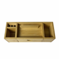 Bamboo  Wooden Office Desk Organizer with Storage Drawer ,Pen Holder