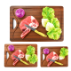 3 Piece Bamboo Cutting Board Set Sizes- 8x6