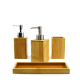 Bamboo Bath Organizer Accessories Set with Storage Drawer