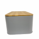 Bamboo Custom Bread Bin Home Food Containers Vintage Kitchen Metal Bread Storage Box with Bamboo Lid