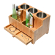 Wholesale New arrival Wall Mounted Motorized Multifunction Bamboo Wood Set Of 2 Hair Tool Organizer Larger Storage Space