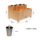 Wholesale New arrival Wall Mounted Motorized Multifunction Bamboo Wood Set Of 2 Hair Tool Organizer Larger Storage Space