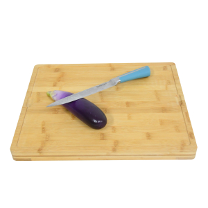 Extra Large Organic Bamboo Cutting Board with 7 Colored Silicone Cutting Mats