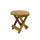 Small Round Bamboo Folding Step Stool for Shower, Leg Shaving & Foot Rest Fully Assembled Wood Mazar Fishing Chair Picnic Bench