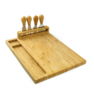 Wholesale Custom Cheese Board Bamboo Charcuterie Sevring Platter Chopping Block Wood Cutting Board with Drawer