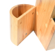 Bamboo Universal Knife Block Two-Tiered Slot-Less Wooden Knife Stand with Magnet Holder