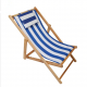 High Quality Adjustable Outdoor Wooden Frame Lounge Bamboo Wood Folding Beach Deck Chair with Stripe Fabric