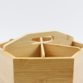 Bamboo Wood Revolving Stationery Organiser Desk Tidy