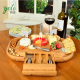 Nature Original Large Bamboo Cheese Cutting Board With Stainless Knife Set