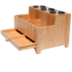 Wholesale New arrival Wall Mounted Motorized Multifunction Bamboo Wood Set Of 2 Hair Tool Organizer Larger Storage Space