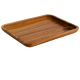 Hot Sale Acacia Wood Rectangle Food Breakfast Serving Tray Silver Platesfor Coffee and Tea