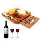 Natural Wood Charcuterie Bamboo Cheese Board With Knife Set, Cutlery and Accessories