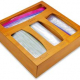 Bamboo Ziplock Bag Storage Organizer for Kitchen Drawer, Suitable and Dispenser