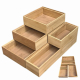 High Quality Bathroom 3 Tiers 5-Piece Set Bamboo Wood Drawer Storage Organizer Bento Boxes With Assorted Sizes