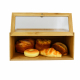 Large Capacity Bamboo Bread Storage Container Farmhouse Bread Box with Window Bread Holder for Kitchen Counter