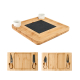 Bamboo Charcuterie Board Set Cheese Board and Knife Set Cheese Cutting Board with Double Drawer