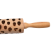 Walnut Emboos Dough Ravioli Fondant Wood Kids Embossed Wooden Rolling Pin Baking With Removable Rings